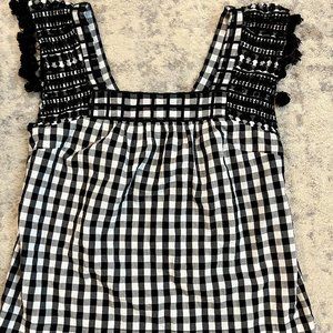 Black + White J. Crew Fringe Shirt